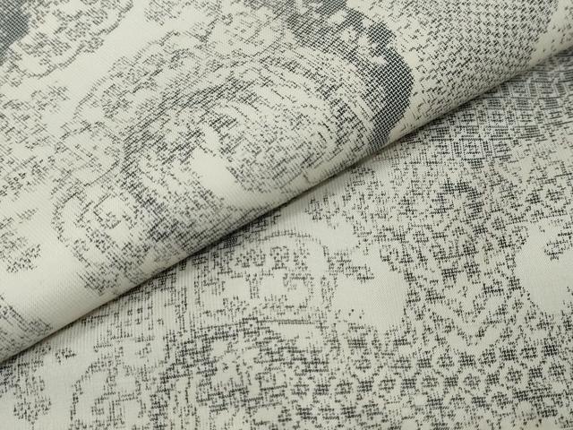 平和屋着物●本場大島紬 白大島 9マルキ 道長花鳥文 正絹 逸品 未使用 DABI9284ud