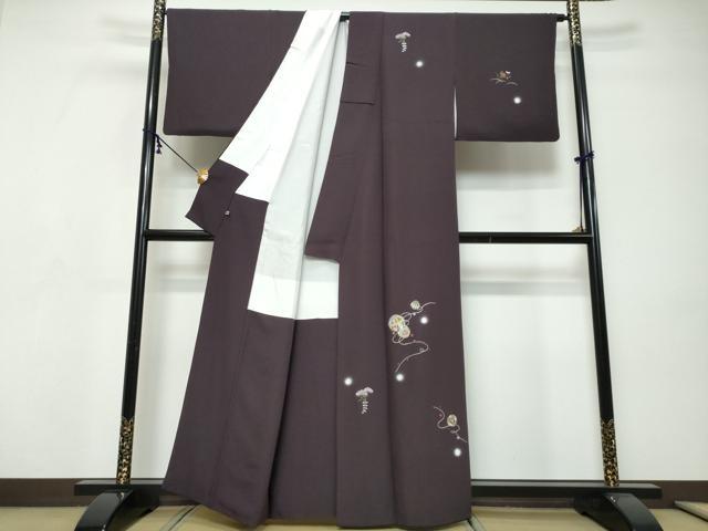 平和屋着物●訪問着 総刺繍 手毬花文 蛍暈し 金糸 さが美扱い 正絹 逸品 DABI9291ud