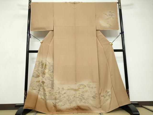 平和屋着物●中国三大刺繍 スワトウ刺繍 汕頭刺繍 総刺繍 訪問着 人物風景文 暈し染め 金銀糸 正絹 逸品 未使用 DABI9292ud