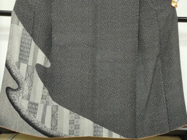 平和屋着物●訪問着 吉祥文 黒地 正絹 逸品 DABI9294ud