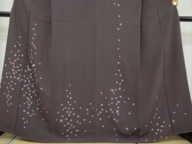平和屋着物●訪問着 絞り 刺繍 舞葉文 金彩 正絹 逸品 DABI9296ud