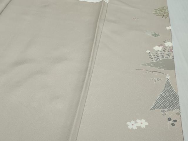平和屋着物●西陣 京の名門 じゅらく謹製 帝王紫 訪問着 駒刺繍 風景草花文 暈し染め 金彩 正絹 逸品 未使用 DABI9297ud