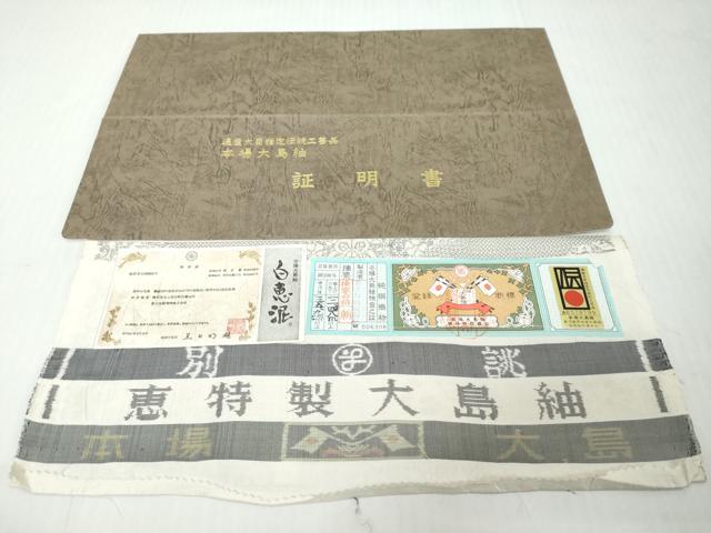 平和屋着物●本場大島紬 白大島 9マルキ 風景文 さが美扱い 証紙 証明書付き 恵大島紬織物謹製 正絹 逸品 DABI9299ud