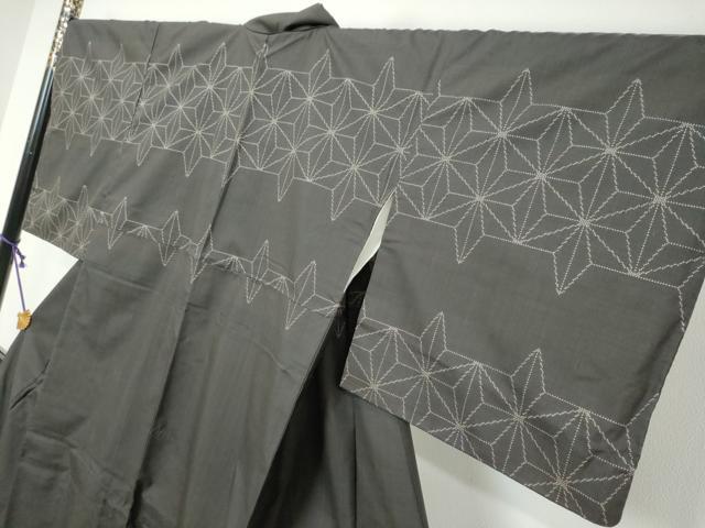 平和屋着物●本場大島紬 訪問着 7マルキ 横段幾何学文様 ますいわ屋扱い 正絹 逸品 DABI9308ud