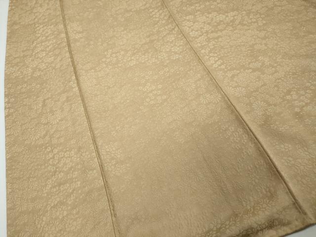平和屋着物●上質な色無地 作家物 草花地紋 榛色 正絹 逸品 DABI9315ud