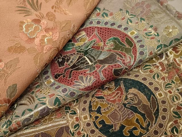 平和屋着物●中国三大刺繍 スワトウ刺繍 汕頭刺繍 総刺繍 訪問着 動物更紗花文 暈し染め 金糸 正絹 逸品 DABI9319ud