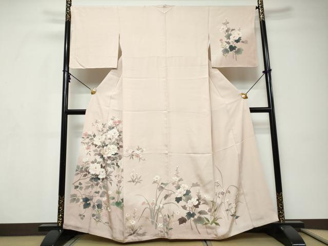 平和屋着物●訪問着 駒刺繍 草花文 金彩 正絹 逸品 DABI9324ud