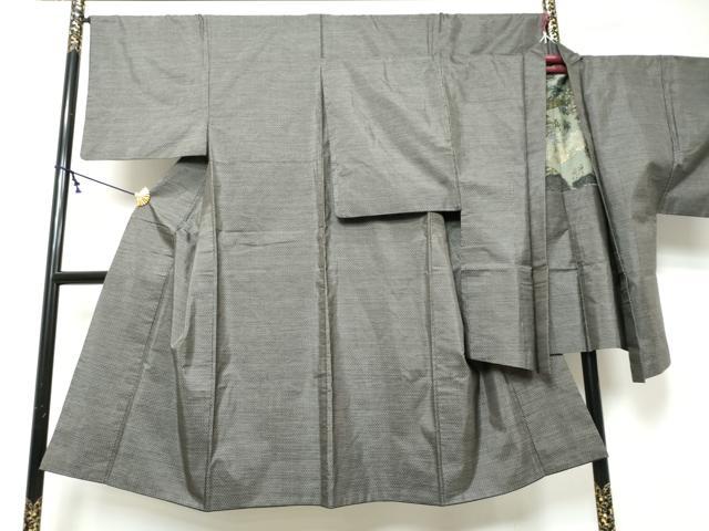 平和屋着物●男性 本場大島紬 アンサンブル 格子文 正絹 逸品 DABI9351ud