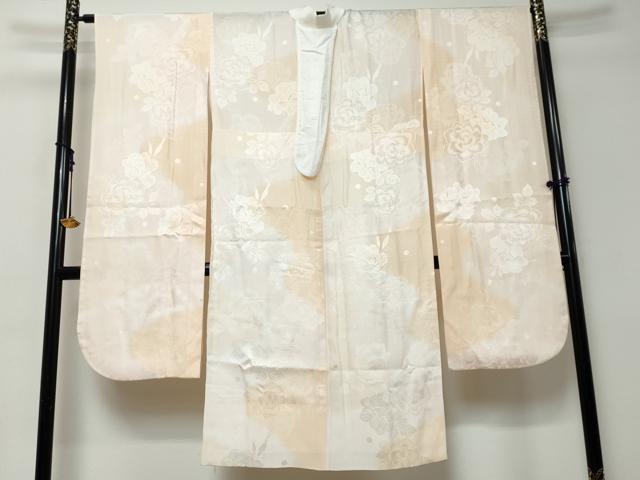 平和屋着物●豪華振袖・長襦袢セット(無双仕立て) 熨斗草花文 暈し染め 金彩 京都きもの友禅扱い 半衿刺繍 正絹 逸品 DABI9355ud