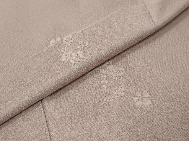 平和屋着物●上質な色無地 草花地紋 梅鼠色 正絹 逸品 DABI9356ud