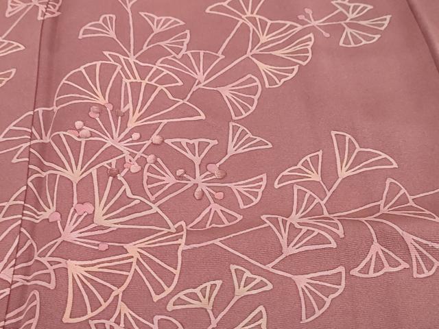 平和屋着物●訪問着 刺繍 イチョウ 銀杏 正絹 逸品 DABI9358ud