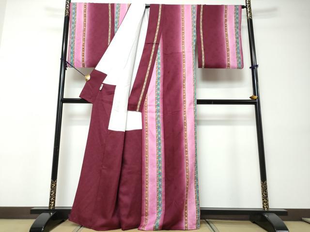 平和屋着物●上質な小紋 草花間道 暈し染め 金彩 正絹 逸品 DABI9360ud