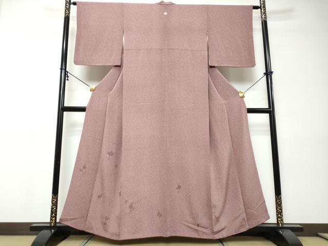 平和屋着物●江戸小紋 訪問着 舞葉文 金彩 正絹 逸品 DABI9371ud