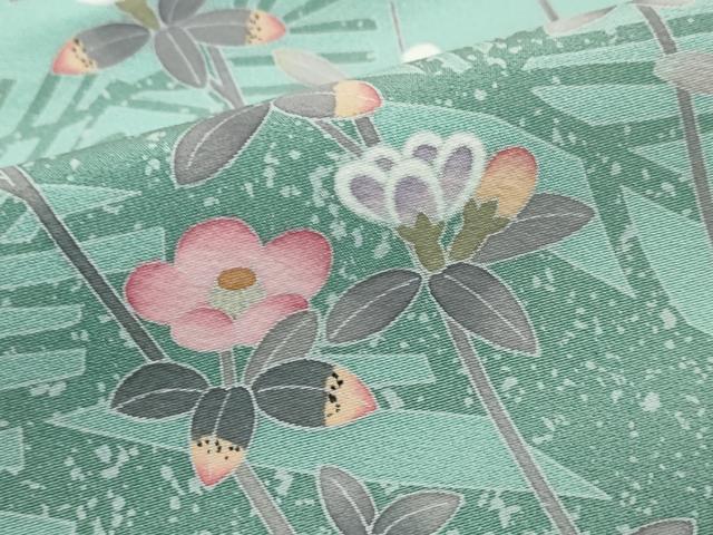 平和屋着物●訪問着 友禅 作家物 枝花文 シルエット 正絹 逸品 DABI9372ud