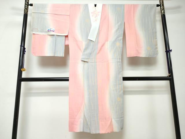 平和屋着物●長襦袢 無双仕立て 抽象文様 反端付き 半衿刺繍 正絹 逸品 DABI9374ud