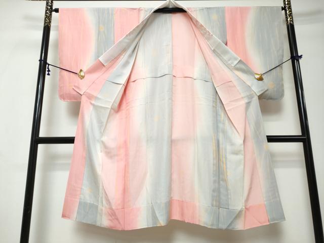 平和屋着物●長襦袢 無双仕立て 抽象文様 反端付き 半衿刺繍 正絹 逸品 DABI9374ud