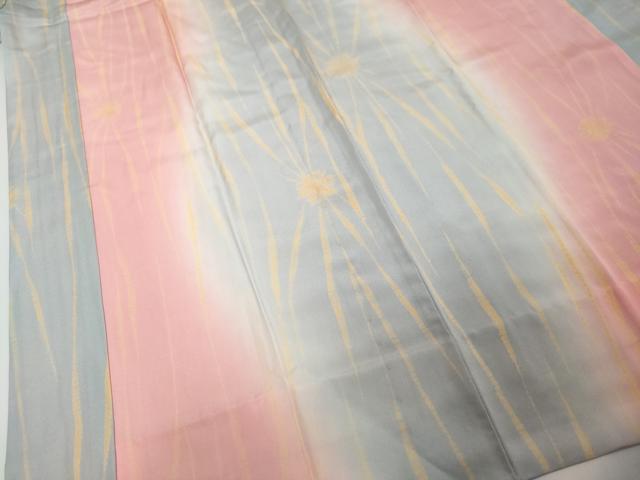 平和屋着物●長襦袢 無双仕立て 抽象文様 反端付き 半衿刺繍 正絹 逸品 DABI9374ud
