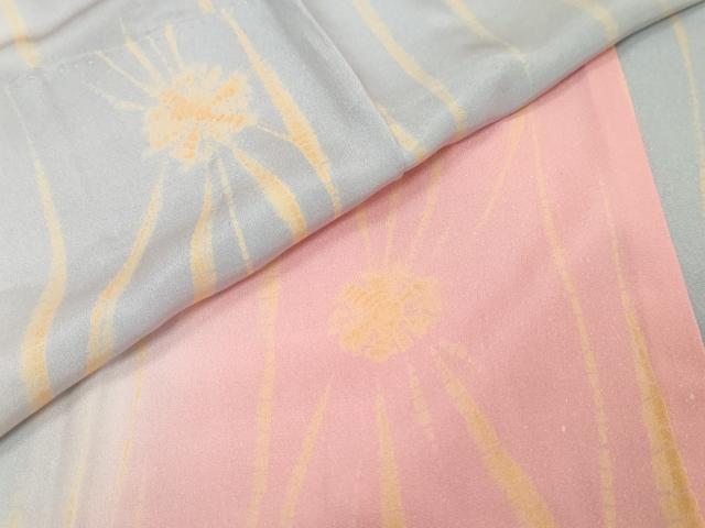 平和屋着物●長襦袢 無双仕立て 抽象文様 反端付き 半衿刺繍 正絹 逸品 DABI9374ud