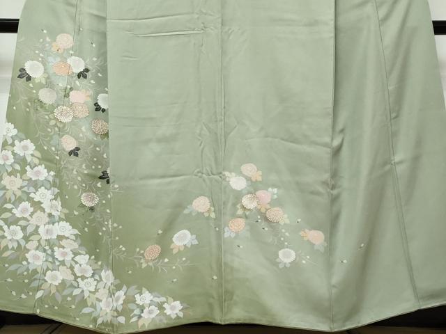 平和屋着物●訪問着 枝花文 暈し染め 金彩 正絹 逸品 DABI9390ud