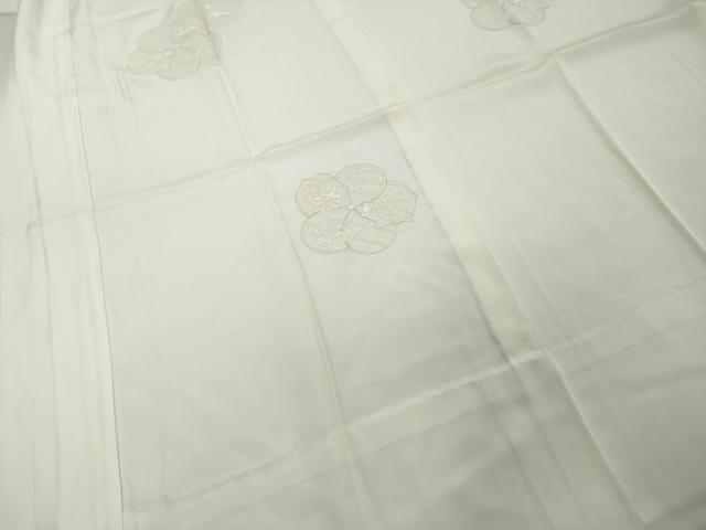 平和屋着物●中国三大刺繍 汕頭刺繍 スワトウ刺繍 総刺繍 長襦袢 無双仕立て 風景草花地紋 生成り色 正絹 逸品 DABI9391ud