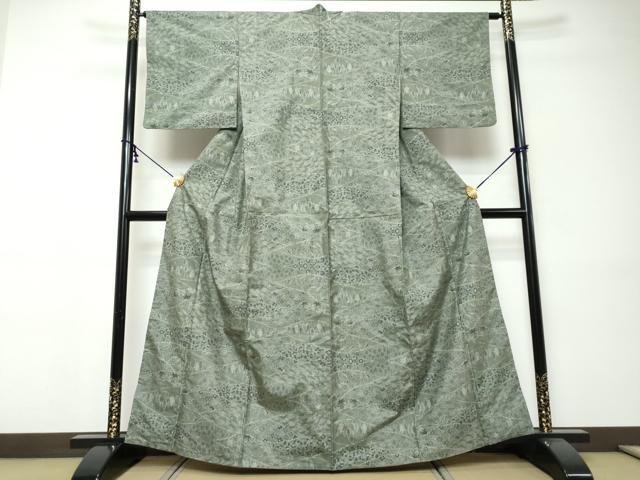 平和屋着物●本場大島紬 7マルキ 草花文 正絹 逸品 DABI9411ud