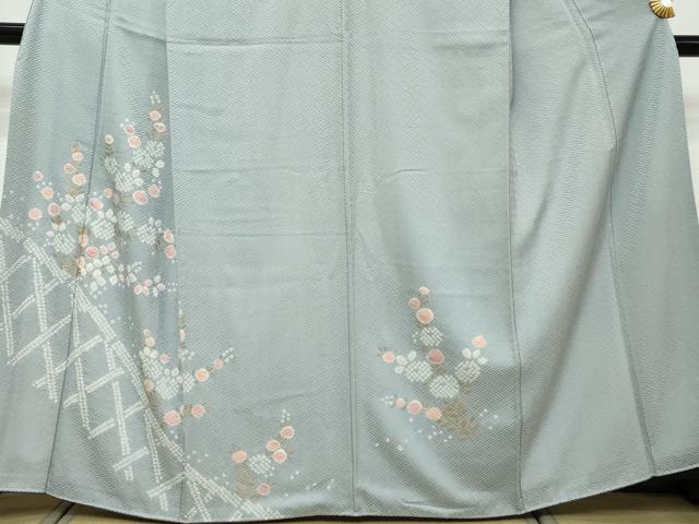 平和屋着物●訪問着 絞り 草花籬文 金彩 正絹 逸品 DABI9421ud