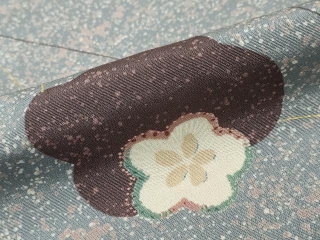 平和屋着物●上質な小紋 舞梅文 金糸 正絹 逸品 DABI9423ud