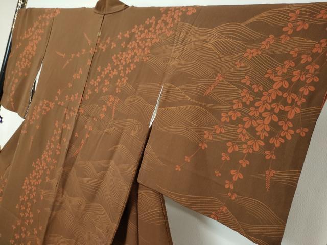 平和屋着物●訪問着 流水枝葉文 正絹 逸品 DABI9424ud