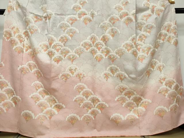 平和屋着物●訪問着 青海波花文 暈し染め 金彩 正絹 逸品 DABI9425ud