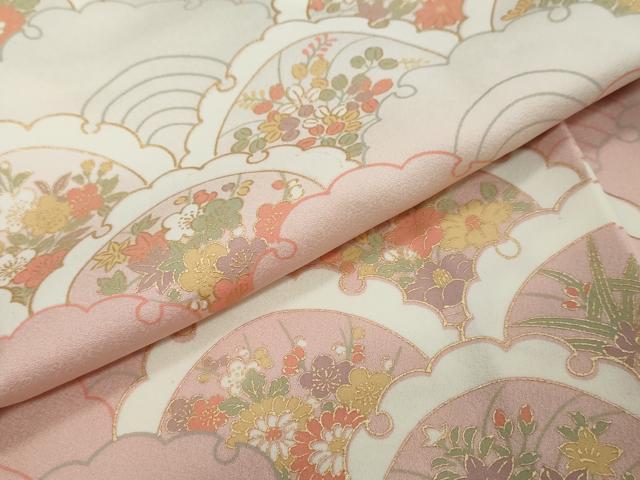 平和屋着物●訪問着 青海波花文 暈し染め 金彩 正絹 逸品 DABI9425ud