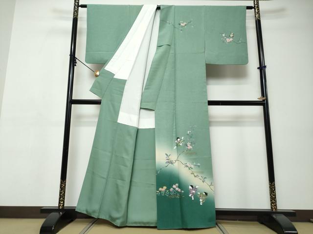 平和屋着物●訪問着 童子遊び 暈し染め 金彩 正絹 逸品 DABI9427ud