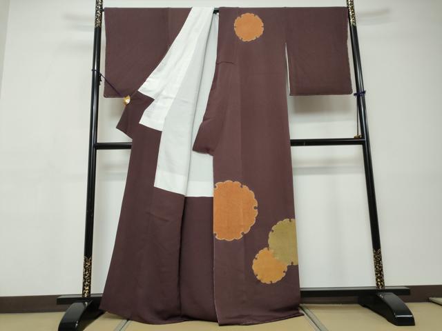 平和屋着物●訪問着 雪輪鹿の子文 金彩 鬼しぼ縮緬 正絹 逸品 未使用 DABI9431ud