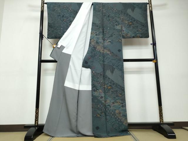 平和屋着物●訪問着 花鳥文 正絹 逸品 DABI9439ud