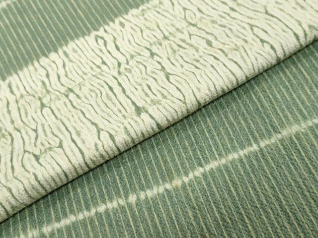 平和屋着物●訪問着 作家物 杢目絞り 横段文 正絹 逸品 DABI9482ud
