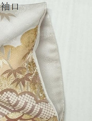 平和屋着物●訪問着 作家物 駒刺繍 雲取り吉祥草花文 金彩 正絹 逸品 DABI9483ud