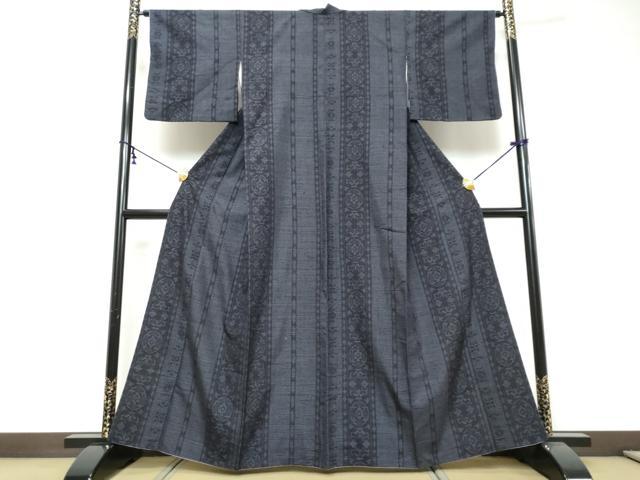 平和屋着物●結城紬 80亀甲 吉祥間道 正絹 逸品 DABI9493ud