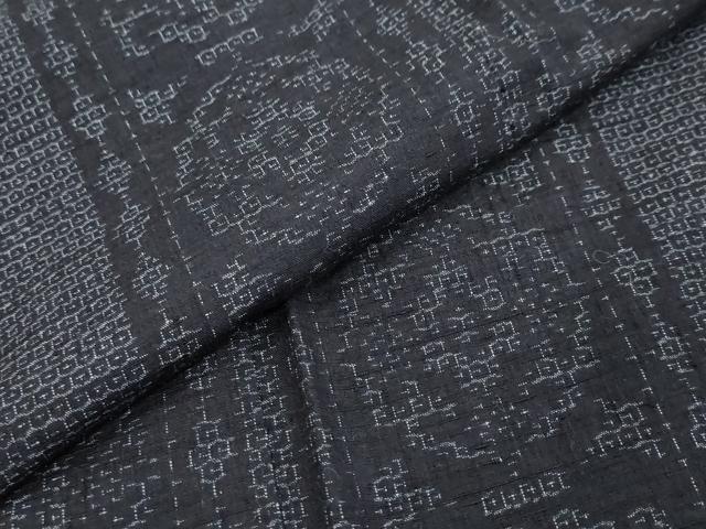 平和屋着物●結城紬 80亀甲 吉祥間道 正絹 逸品 DABI9493ud