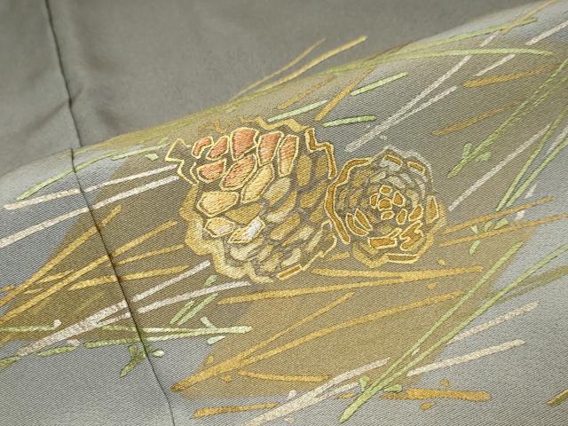 平和屋着物●豪華色留袖 松ぼっくり 暈し染め 金彩 正絹 逸品 DABI9500ud
