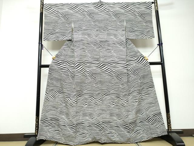 平和屋着物●訪問着 変わり横段文 正絹 逸品 DABI9510ud