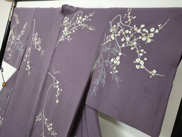 平和屋着物●本加賀友禅作家 由水煌人 訪問着 枝花文 正絹 逸品 DABI9513ud