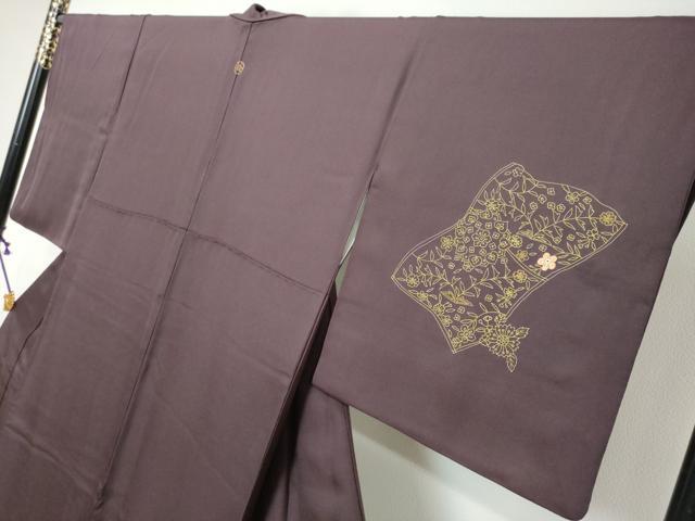 平和屋着物●訪問着 刺繍 道長草花文 金彩 高島屋扱い 正絹 逸品 DABI9521ud