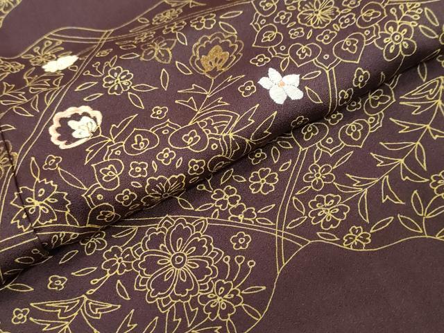 平和屋着物●訪問着 刺繍 道長草花文 金彩 高島屋扱い 正絹 逸品 DABI9521ud