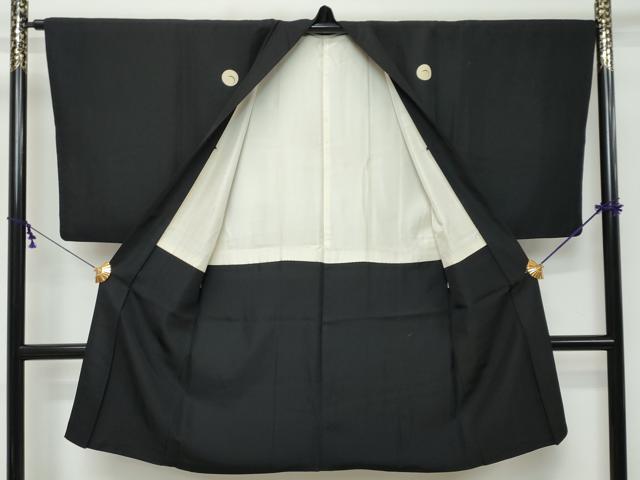 平和屋着物●男性 黒紋付 長羽織セット 正絹 逸品 DABI9528ud