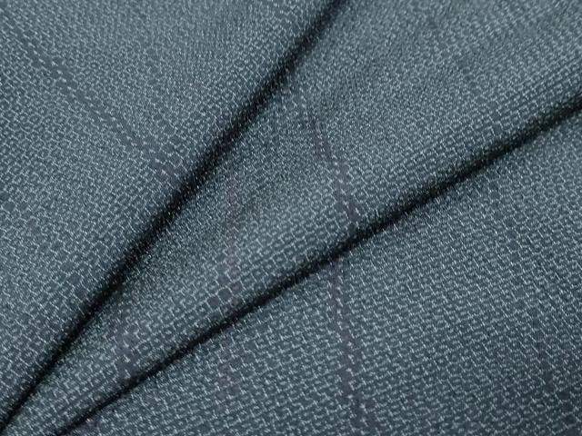 平和屋着物●本塩沢 110亀甲 変わり縞 正絹 逸品 DABI9536ud