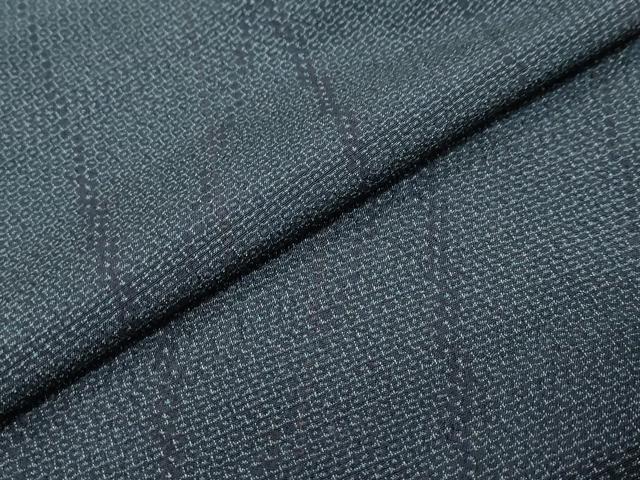 平和屋着物●本塩沢 110亀甲 変わり縞 正絹 逸品 DABI9536ud