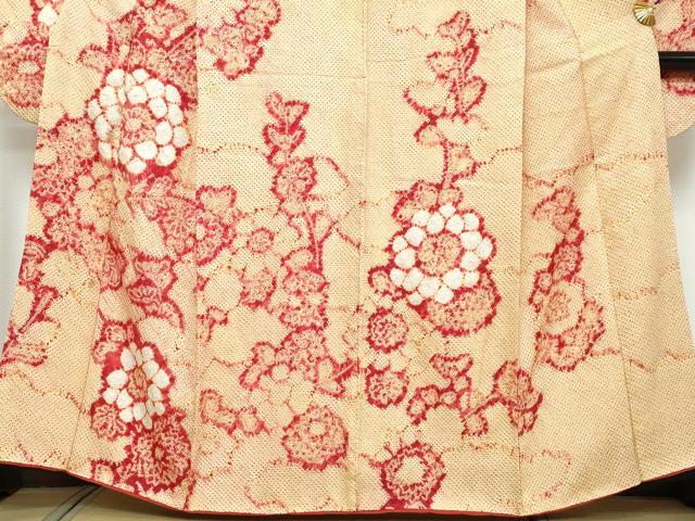 平和屋着物●豪華振袖 総絞り 草花文 正絹 逸品 DABI9540ud