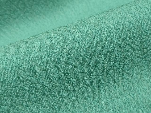 平和屋着物●上質な色無地 干割れ地紋 薄緑色 正絹 逸品 DABI9549ud