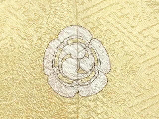 平和屋着物●上質な色無地 草花地紋 蜂蜜色 正絹 逸品 DABI9561ud