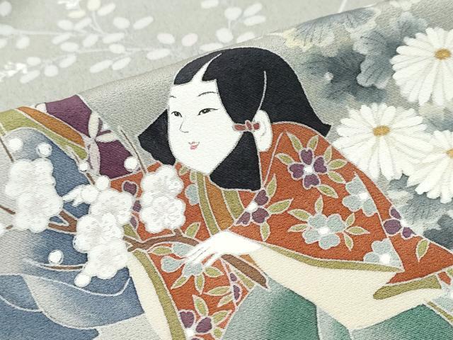 平和屋着物●訪問着 童子遊び 無落款 正絹 逸品 DABI9564ud