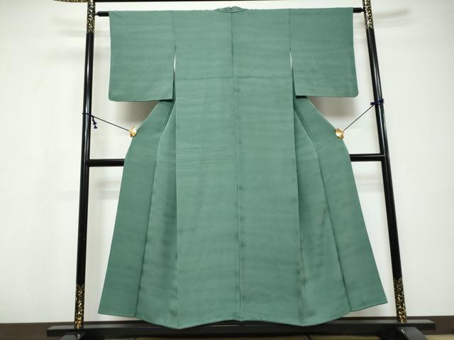 平和屋着物▼上質な色無地 霞地紋 深川鼠色 正絹 逸品 DABI9573ud